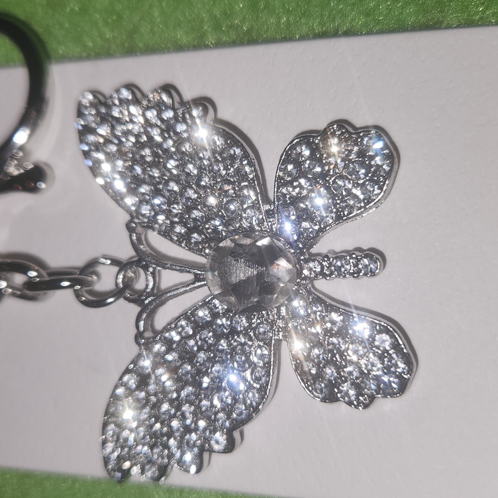 Isabella Glittering Crystal Butterfly Clear Center Crystal Bag Charm / Keychain